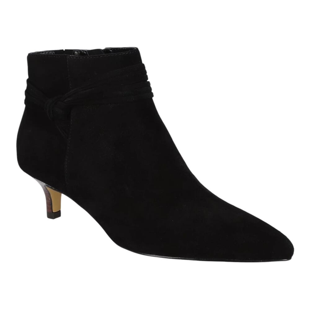 Bella Vita Women's Jani Suede Kitten Heel Ankle Booties Black Size 8 1/2 WW